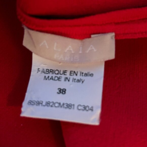 Alaia Ruby Red Stretch Knit Laser Cut Hem Detail Flared Mini - Picture 5 of 5